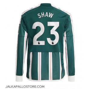 Manchester United Luke Shaw #23 Vieraspaita 2023-24 Pitkähihainen